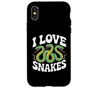 I Love Snakes Enthusiast Herpetology Case for iPhone X/XS