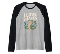 I Love Snakes Enthusiast Nature Lover Raglan Baseball Tee
