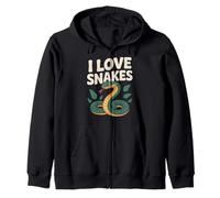 I Love Snakes Enthusiast Nature Lover Zip Hoodie