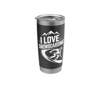 I Love Snowboarding Adventure Lover Design Stainless Steel Insulated Tumbler