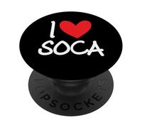 I Love Soca Music Heart Design Caribbean Party Dance Vibes PopSockets Adhesive PopGrip