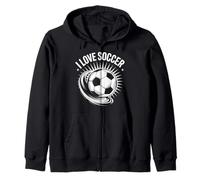 I Love Soccer Ball Passion Action Game Kick Zip Hoodie