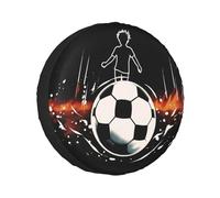 I Love Soccer Durable Tire Cover - Fully Printed Design, Waterproof And Dustproof, Suitable For Jeeps, Trailers, Suvs, Trucks, Spare Tires, And More