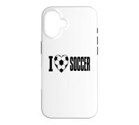 I Love Soccer Heart Soccer Ball Players and Fans Case for iPhone 16