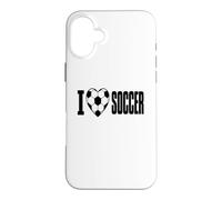 I Love Soccer Heart Soccer Ball Players and Fans Case for iPhone 16 Plus