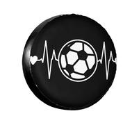 I Love Soccer Wheel Cover14-17 Inch Spare Tyre Cover Fit Traile Rv Suv Truck Tough Tire Wheel Soft Cover