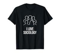 I Love Sociology Major Pride Group Silhouette Social Science T-Shirt