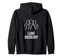 I Love Sociology Major Pride Group Silhouette Social Science Zip Hoodie
