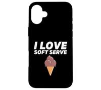 I Love Soft Serve Ice Cream Party Chocolate Ice Cream Cone Case for iPhone 16 Plus