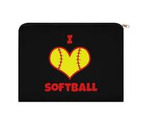 I Love Softball Travel Cosmetic Bags Toiletry Pouch Makeup Purses Organizer Storage Case