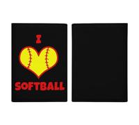 I Love Softball Travel Passport Wallet Credit Card Holder Cover Case Protector