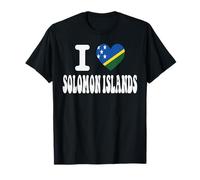 I Love Solomon Islands Heart Flag Retro Travel Souvenir T-Shirt