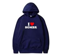 I Love Sombr Hoodies I Barely Know Her Merch Cosplay Women Men Fashion Long Sleeve Sweatshirts (Navy,4XL)