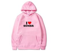 I Love Sombr Hoodies I Barely Know Her Merch Pullovers Women Men Fashion Long Sleeve Sweatshirts (Pink,XL)
