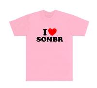 I Love Sombr T-Shirts I Barely Know Her Merch Tee Cosplay Women Men Fashion Crewneck Short Sleeve (Pink,M)