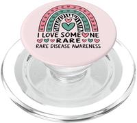 I Love Someone Rare Rainbow Zebra Ribbon Disease Awareness PopSockets PopGrip for MagSafe