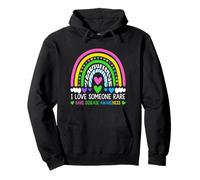 I Love Someone Rare Rainbow Zebra Ribbon Disease Awareness Pullover Hoodie