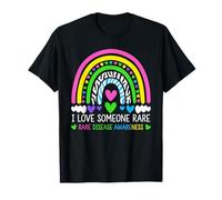 I Love Someone Rare Rainbow Zebra Ribbon Disease Awareness T-Shirt