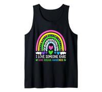 I Love Someone Rare Rainbow Zebra Ribbon Disease Awareness Tank Top