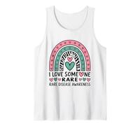 I Love Someone Rare Rainbow Zebra Ribbon Disease Awareness Tank Top