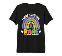 I Love Someone Rare Rainbow Zebra Ribbon Rare Disease Day Premium T-Shirt