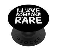 I Love Someone Rare Zebra Ribbon Rare Disease Awareness PopSockets Adhesive PopGrip