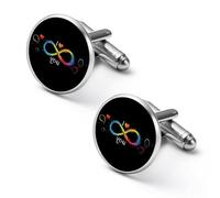 I Love Someone with Autism Awareness Infinity Cute Shirt Cufflinks for Men Long Sleeve Suit Metal Cuff Links Jewelry Accessories