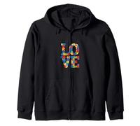 I Love Someone With Autism awareness Mom Zip Hoodie