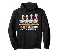 I Love Someone With Autism Cute Geese Bandana Pullover Hoodie