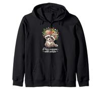I Love Someone With Autism Raccoon Flowers Zip Hoodie
