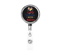 I Love Someone with Autism Retractable Badge Holder Reel Clip Id Card Holder forNurse Student Office Worker