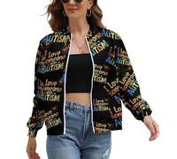 I Love Someone With Autism Womens Jacket Outdoor Hiking Lightweight Sweatshirt Golf Coat Casual Windbreaker Top XL