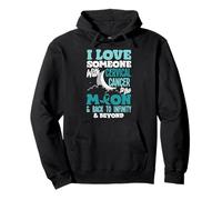 I Love Someone With Cervical Cancer To The Moon Teal Ribbon Pullover Hoodie
