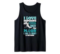 I Love Someone with Cervical Cancer to The Moon Teal Ribbon Tank Top