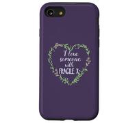 I LOVE SOMEONE WITH FRAGILE X Heart Floral Wreath Meme Case for iPhone SE (2020) / 7/8