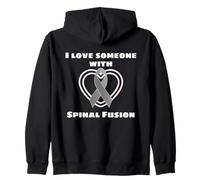 I Love Someone With Spinal Fusion Support Recovery Healing Zip Hoodie