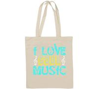 I Love Soul Music Natural Cotton Tote Bag White