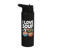 I Love Soup Vegetable Lover Design Stainless Steel Insulated Water Bottle