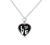 I Love South Africa Novelty Urn Necklace for Ashes Pet Dog Cremation Jewelry Memorial Keepsake Pendants