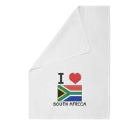'I Love South Africa' White Cotton Tea Towel/Dish Cloth (TW00026376)