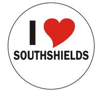 I love South Shields Sticker - 8 cm / 3,14" Diameter round - very nice