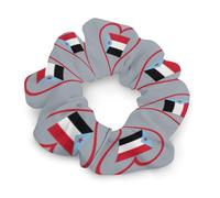 I Love South Yemen Red Heart Hair Scrunchies for Women Elastic Hair Bands Soft Hair Ties for Styling Gift Christmas Valentine's Day