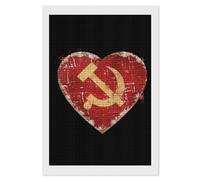 I Love Soviet Union Heart USSR Flag Diamond Painting Kits for Adults Full Square Drill Diamond Art 8"x12"