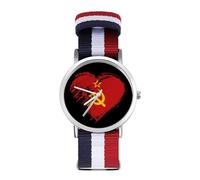 I Love Soviet Union Heart USSR Flag Sport Watch for Men Women Nylon Strap Wrist Watch Analog Quartz Watch