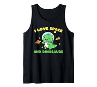 I Love Space and Dinosaurs Kids Cute Cartoon Dino Tank Top