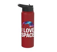 I Love Space Celestial Dreams Cosmic Adventure Stainless Steel Insulated Water Bottle