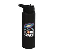 I Love Space Cosmic Adventure Planets Stainless Steel Insulated Water Bottle