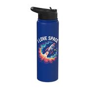 I Love Space Rocket Cosmic Adventure Stainless Steel Insulated Water Bottle
