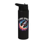 I Love Space Rocket Cosmic Adventure Stainless Steel Insulated Water Bottle