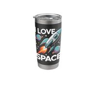 I Love Space Rocket Planets Stars Stainless Steel Insulated Tumbler